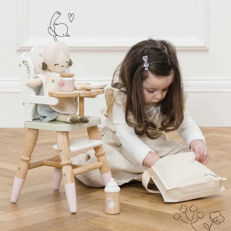 Le Toy Van Dolls Wooden High Chair with Nursing Kit