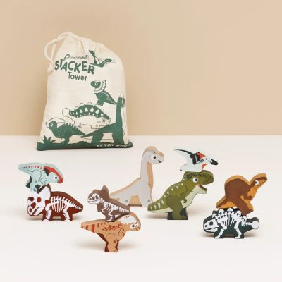 Le Toy Van Jurassic Stacking Dinosaurs and Bag