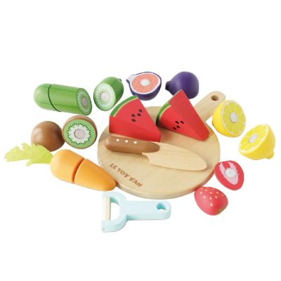 Le Toy Van Wooden Chopping Board and Sliceable Play Food