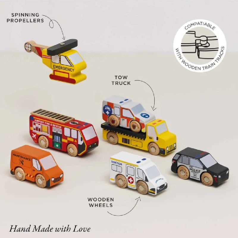 Le Toy Van Emergency Helicopter and Rescue Cars