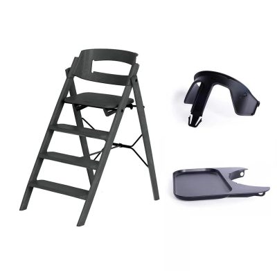 Kaos Klapp High Chair Recycled Plastic Bundle - Charcoal Black