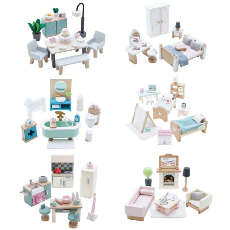 Le Toy Van Wooden Doll House Bundle Furniture Set