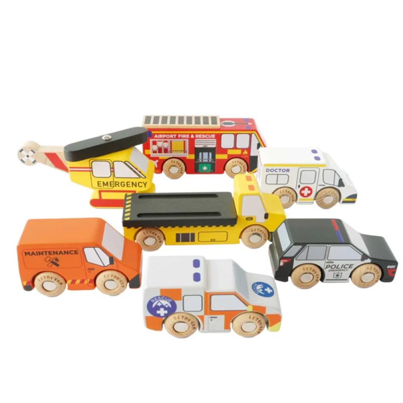 Le Toy Van Emergency Helicopter and Rescue Cars