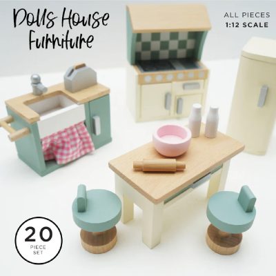 Le Toy Van Wooden Doll House Bundle Furniture Set