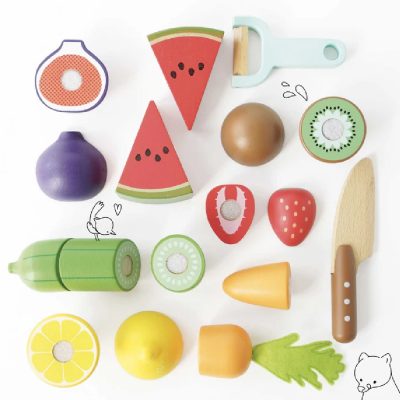 Le Toy Van Wooden Chopping Board and Sliceable Play Food