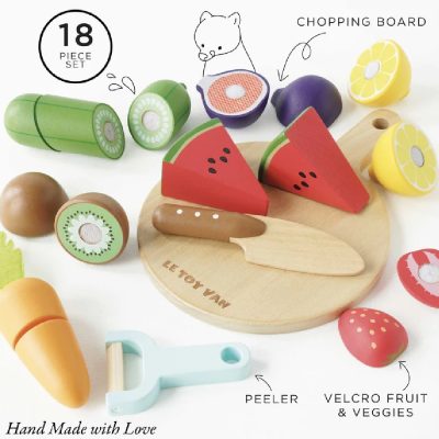 Le Toy Van Wooden Chopping Board and Sliceable Play Food