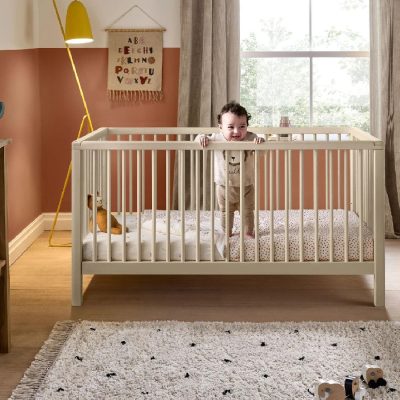 Mamas & Papas Solo Cot Bed and Mattress - Cashmere