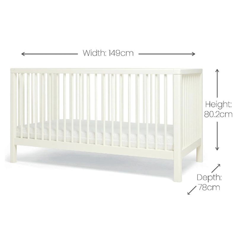 Mamas & Papas Solo Cot Bed and Mattress - White