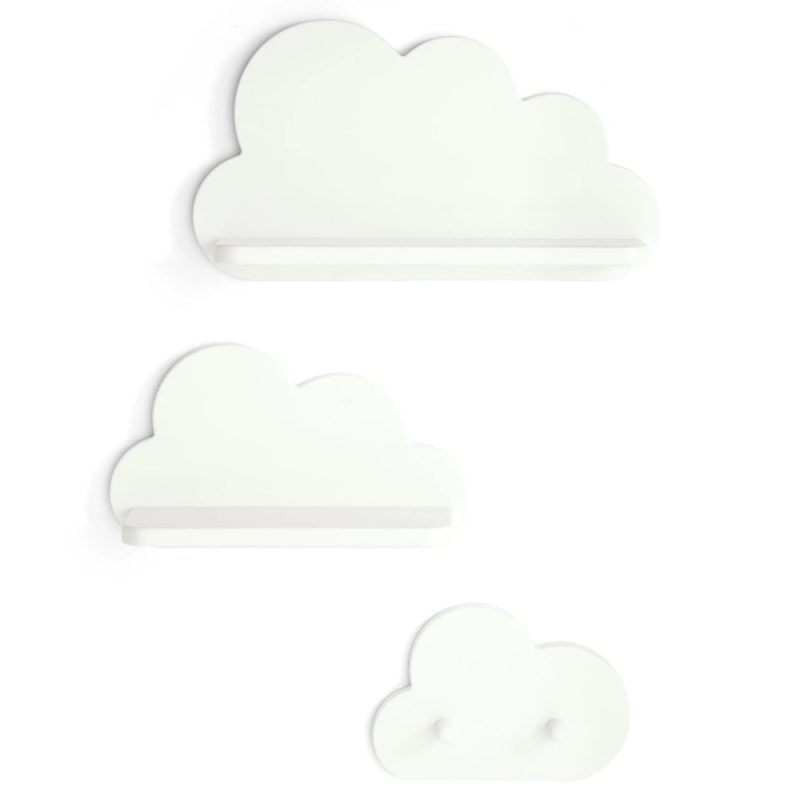 Mamas & Papas White Cloud Shelves and Coat Hook Set