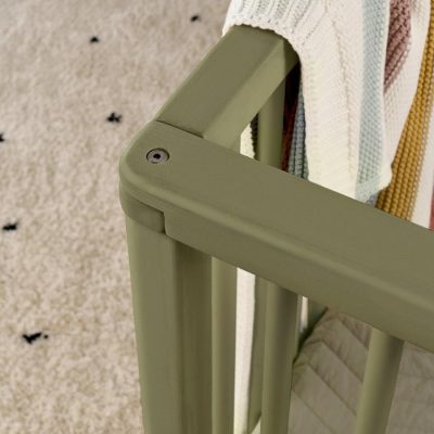 Mamas & Papas Solo Cot Bed and Mattress - Moss Green