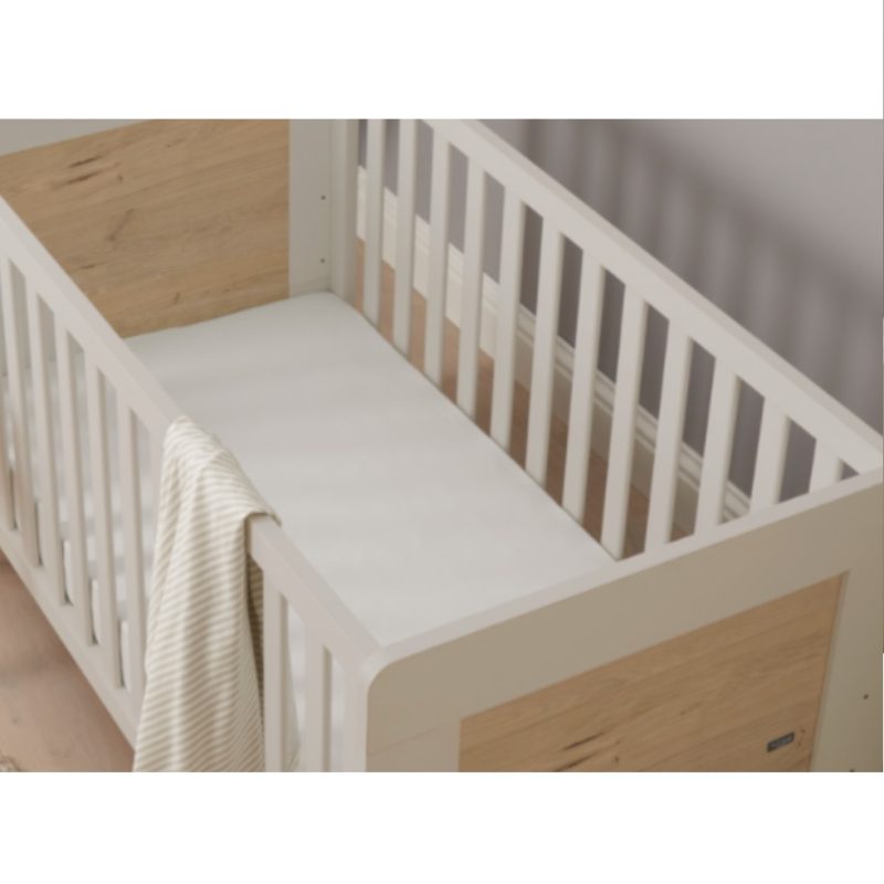 Tutti Bambini Alba Mini Cot Bed - White Sand/Distressed Oak