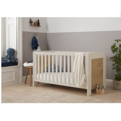 Tutti Bambini Alba Cot Bed - White/ Distressed Oak