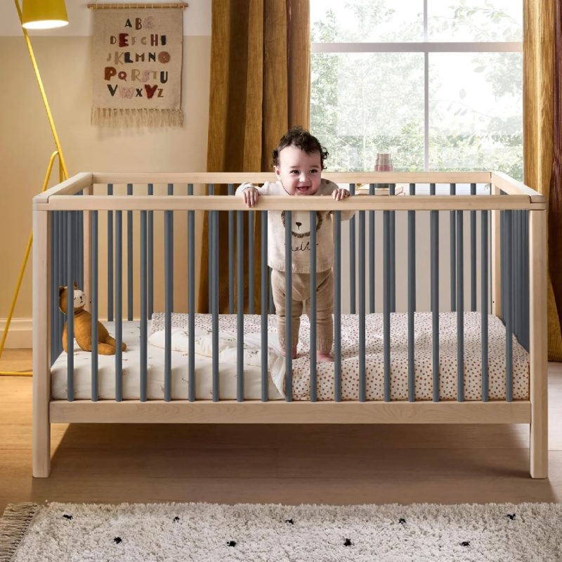 Mamas & Papas Solo Cot Bed and Mattress - Slate/Natural