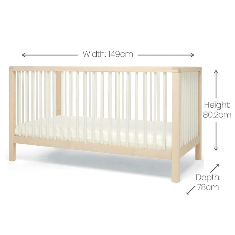 Mamas & Papas Solo Cot Bed and Mattress - White/Natural