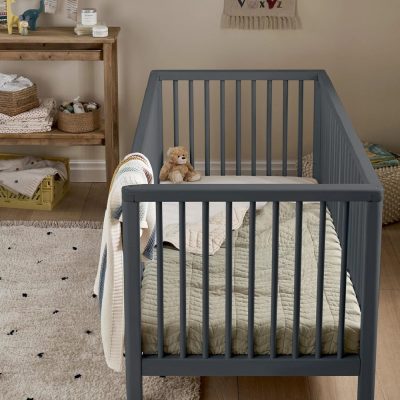 Mamas & Papas Solo Cot Bed and Mattress - Slate