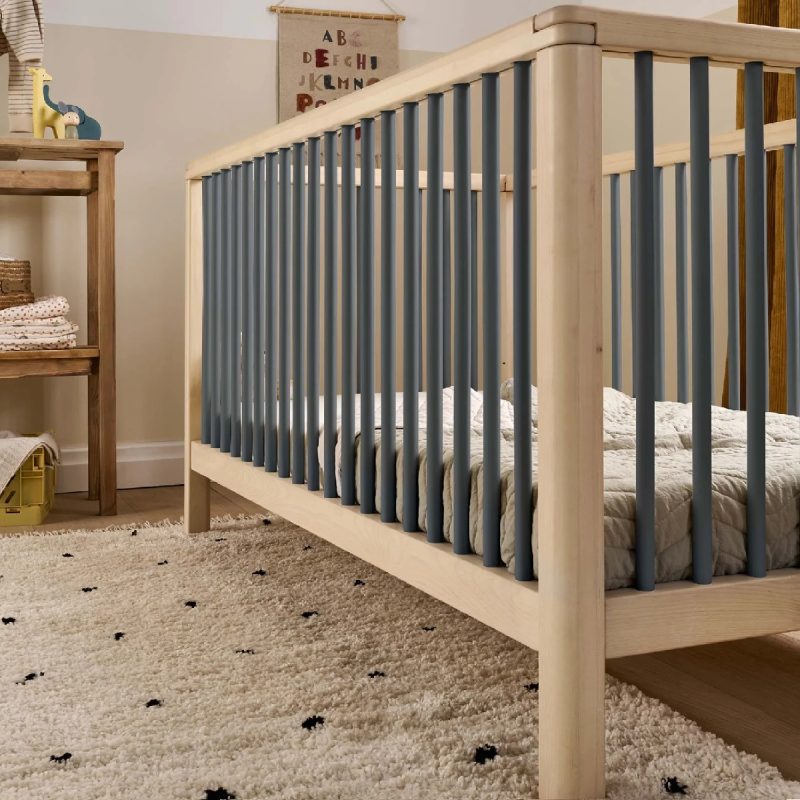 Mamas & Papas Solo Cot Bed and Mattress - Slate/Natural