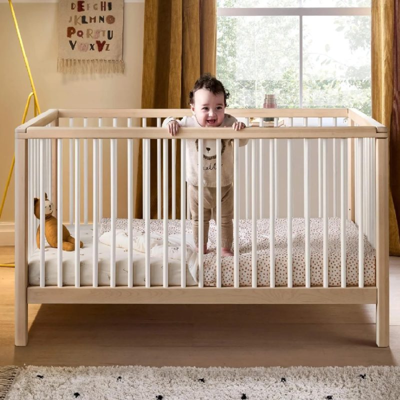 Mamas & Papas Solo Cot Bed and Mattress - White/Natural