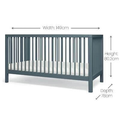 Mamas & Papas Solo Cot Bed and Mattress - Slate