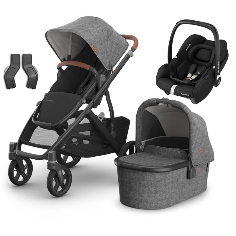 UPPAbaby VISTA V3 Travel System Greyson + Maxi Cosi Cabriofix + Optional Base