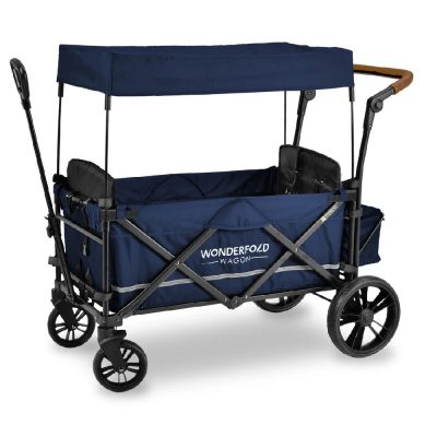 WonderFold X2 Push and Pull Stroller Wagon Blue Baby and Child Store