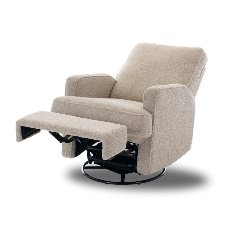 Obaby Madison Swivel Glider Recliner Chair - Teddy Fabric Truffle