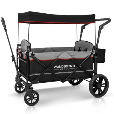 WonderFold X2 Push and Pull Stroller Wagon Black