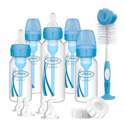 Dr Brown's Anti-Colic Narrow Neck Blue Baby Bottle Gift Set