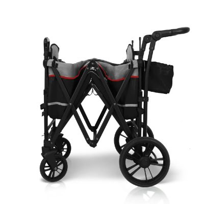 WonderFold X2 Push and Pull Stroller Wagon Black