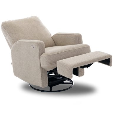 Obaby Madison Electric Swivel Glider Recliner Chair - Teddy Fabric Truffle