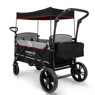 WonderFold X2 Push and Pull Stroller Wagon Black