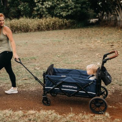 WonderFold X2 Push and Pull Stroller Wagon Blue