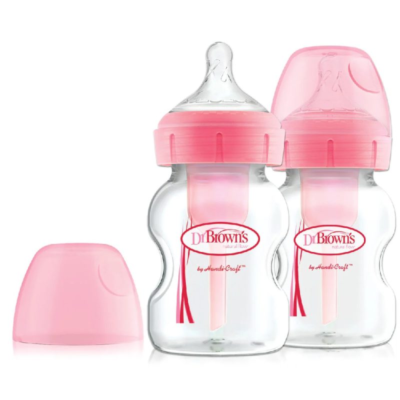 Dr Brown's Options Anti-Colic Bottle 150ml Twin Pack Pink