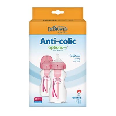 Dr Brown's Anti-Colic Baby Bottle Pink Twin Pack 270ml