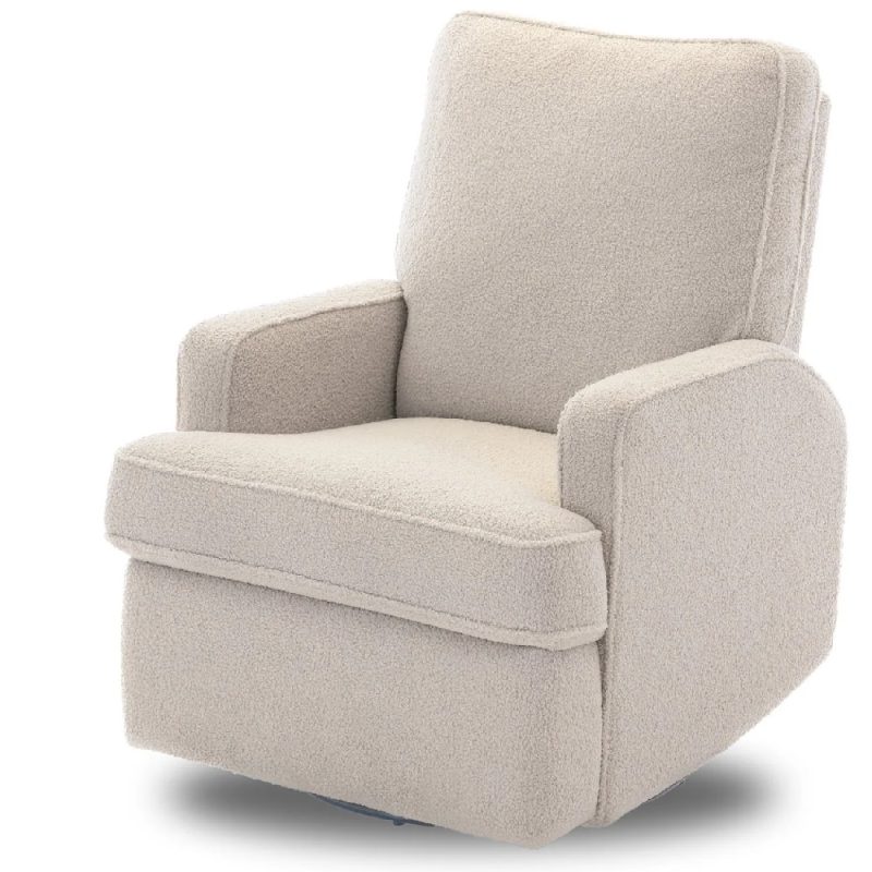 Obaby Madison Electric Swivel Glider Recliner Chair - Teddy Fabric Ivory