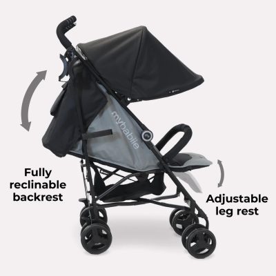 My Babiie Plus Lightweight Stroller Black and Grey