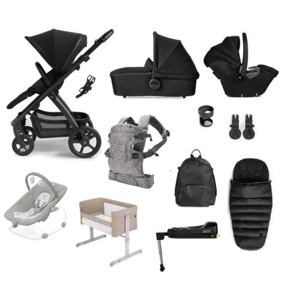 Silver Cross Tide 12 Piece Travel System Bundle Black