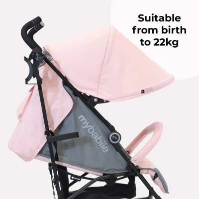 My Babiie Plus Lightweight Stroller Pink and Grey