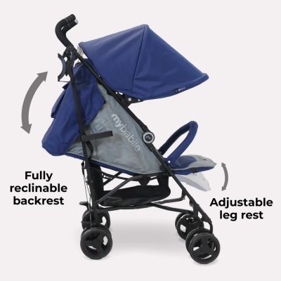 My Babiie Plus Lightweight Stroller Blue and Grey