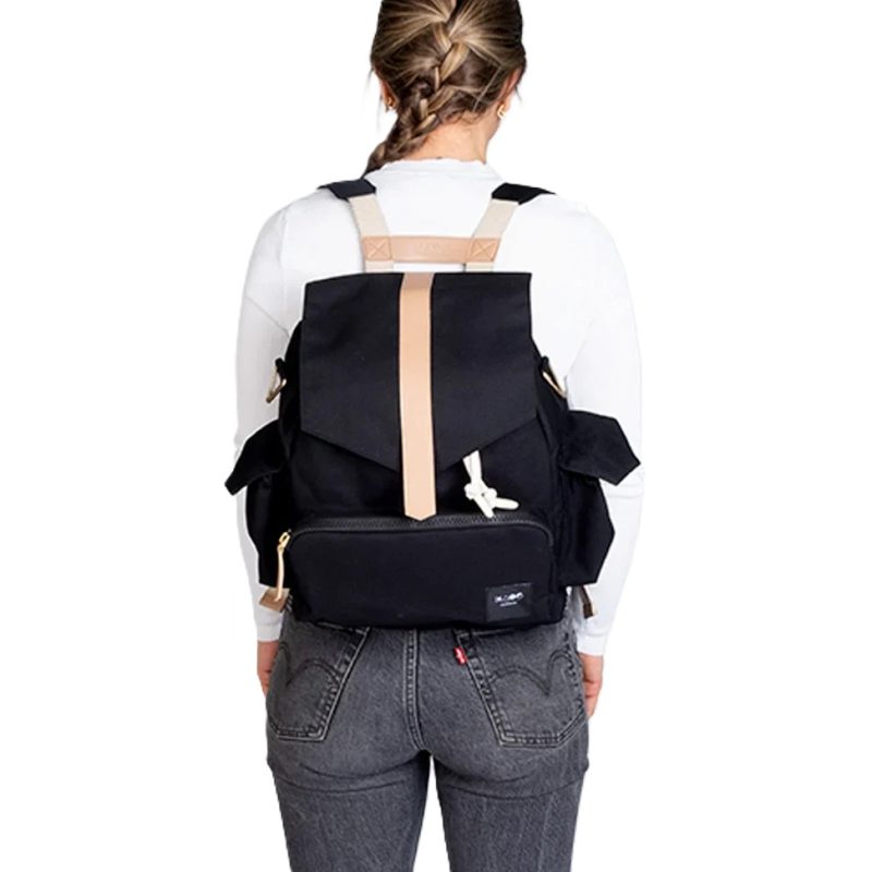 Kaos Ransel Diaper Bag - Black/Natural