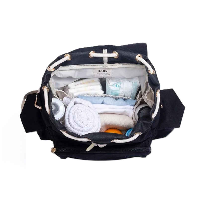 Kaos Ransel Diaper Bag - Black/Natural