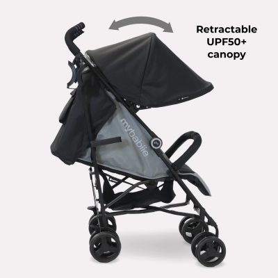 My Babiie Plus Lightweight Stroller Black and Grey