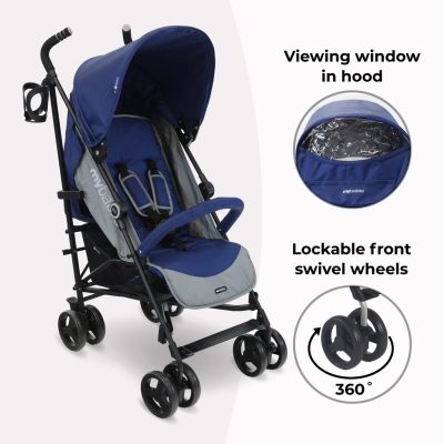 My Babiie Plus Lightweight Stroller Blue and Grey