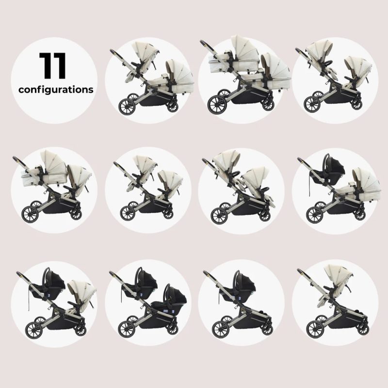 My Babiie Tandem Pushchair - Ivory