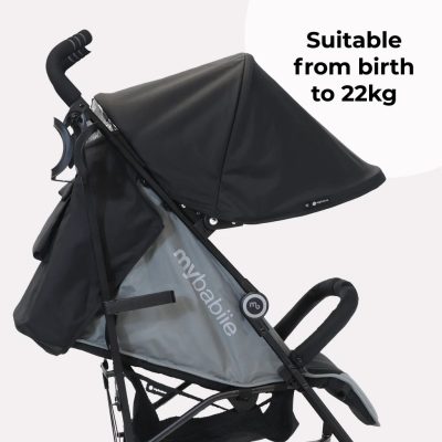 My Babiie Plus Lightweight Stroller Black and Grey