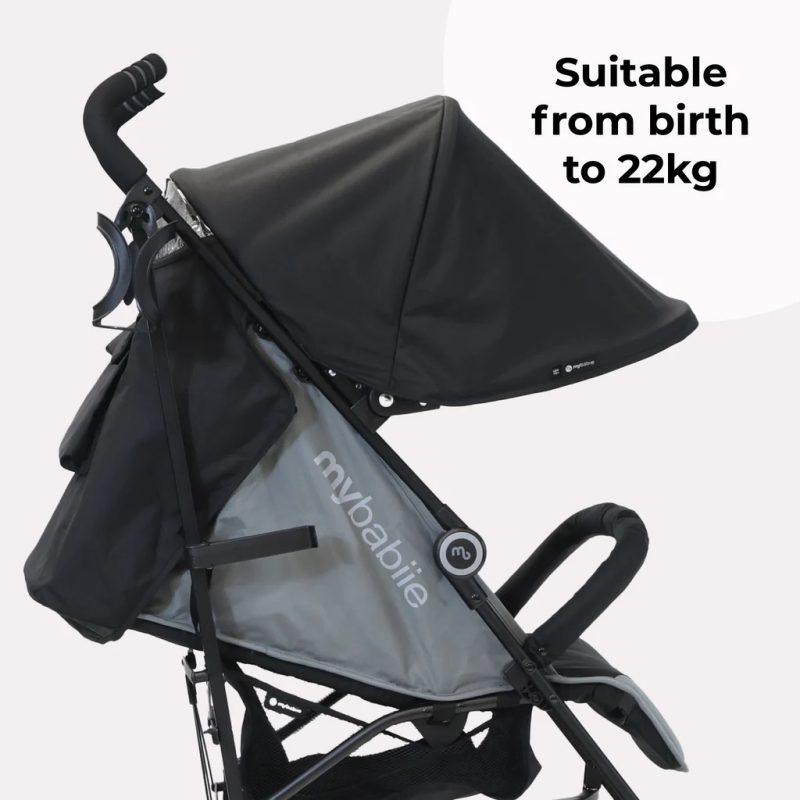 My Babiie Plus Lightweight Stroller Black and Grey