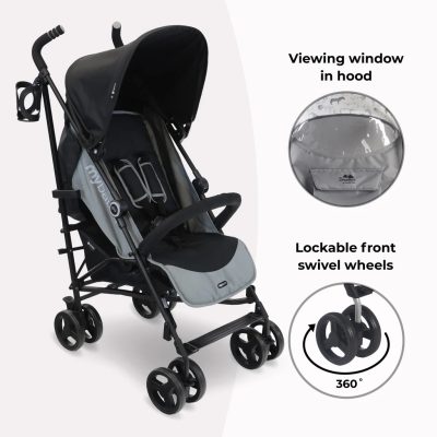 My Babiie Plus Lightweight Stroller Black and Grey