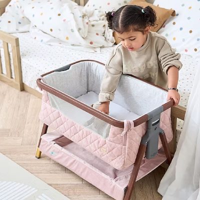 Tutti Bambini CoZee Luxe Mini Me Crib - Walnut & Blush