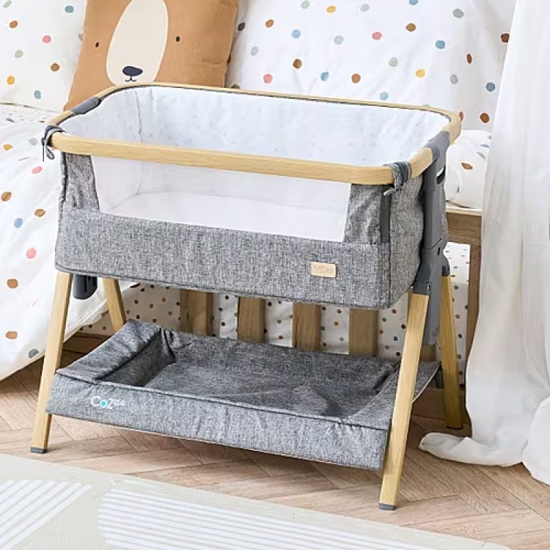 Tutti Bambini CoZee Mini Me Play Crib - Oak & Charcoal