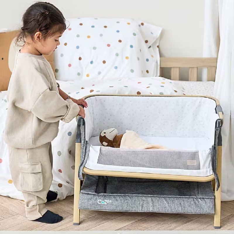 Tutti Bambini CoZee Mini Me Play Crib - Oak & Charcoal