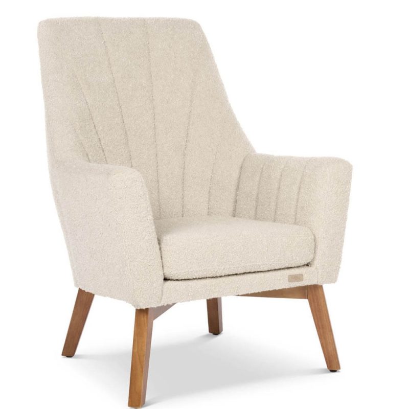 Jonah Luxe Rocking Chair & Foot Stool - Boucle Mushroom